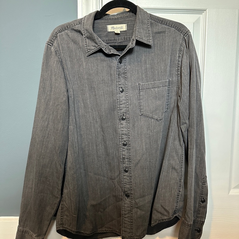 Black Chambray Button Down Shirt